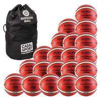 Lot de 20 ballons de basket T.5 Molten BG2000 FFBB + sac de rangement - Image principale