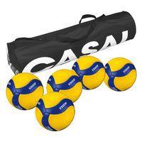 Lot de 5 ballons de volley Mikasa V300W + sac de rangement - Image principale