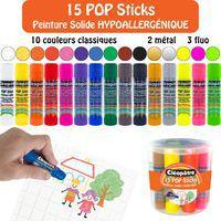 Lot de 15 bâtons gouache solide 5 g couleurs assorties - Image principale