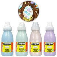 4 flacons 250ml peinture à l'eau pailletée pastel assortis - Image 2