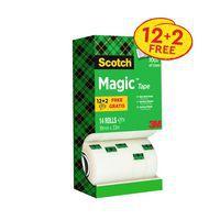 Pack ECO 12+2 Ruban invisible Scotch® Magic™, 19 mm x 33 m - Image principale