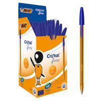 Stylo bille Bic Cristal orange nouvelle pointe fine  - bleu - Image 4