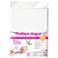 Feuille 20 x 26 cm, plastique dingue blanc effet opaque (Pochette de 7) - Image principale