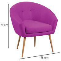 Fauteuil accueil en tissu Armand coloris Fuschia - Image 4