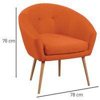 Fauteuil accueil en tissu Armand coloris Orange - Image 2