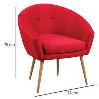 Fauteuil accueil en tissu Armand coloris Rouge - Image 4