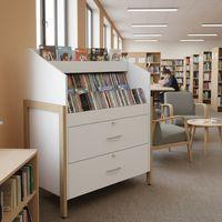 Meuble CD/DVD Ellipse structure hêtre massif - Manutan Expert - Image 2