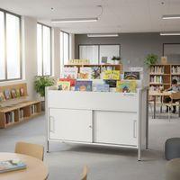 Bac albums/BD Ellipse structure tube avec stockage portes coulissantes - Image 4