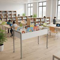 Bac à albums haut simple Ellipse structure métal avec roulettes - Image 3