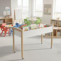 Bac à albums haut simple Ellipse structure hêtre massif avec roulettes - Image 4