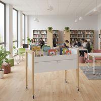 Bac multimédia Ellipse structure bois avec roulettes - Image 4