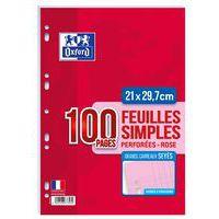 Feuillet recharge classeurs 100 pages A4 seyes 80g  - Rose (Etui de 50) - Image principale