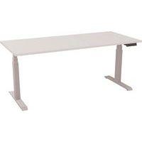 Bureau motorisé L180xP80 cm ép.25 mm blanc/alu - Image principale