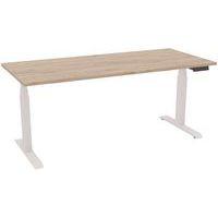 Bureau motorisé L180xP80 ép.25mm chêne Brunswick/blanc - Image principale