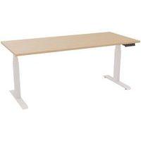Bureau motorisé L180xP80 ép.25mm chêne clair/blanc - Image principale
