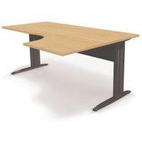 Plan compact 160X80X120 cm retour droite gris/hêtre - Image principale