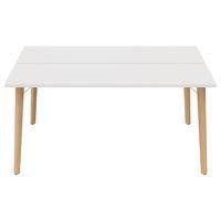 Bureau double départ 160x165 cm blanc/pied bois hêtre - Image 4