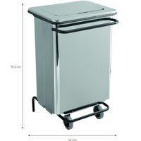 Conteneur mobile à pédale front. Amovible Inox brossé 70L - Image 2