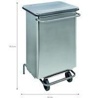 Conteneur mobile à pédale avec tubes en inox 70L - Manutan - Image 3