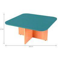 Table basse range-poufs Diabolo 100 x 100 cm Bleu vert/Hêtre - Image 3