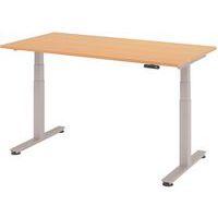 Bureau électrique mémoire 160 x 80 cm Hêtre - Image principale