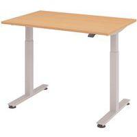 Bureau droit hauteur réglable électrique Evol 121x80 cm Plateau Hêtre - Image principale
