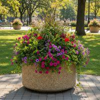 Jardinière ronde en béton 60 x 60 x 40 cm - Manutan Expert - Image 4