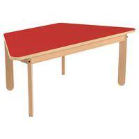Table Lili trapèze, plateau couleur, piétement bois hêtre - Image 2