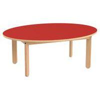 Table Lili ovale, plateau couleur, piétement bois hêtre - Image 2