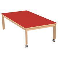 Table Lili roulettes piétement hêtre plateau rectangulaire couleur - Image 2