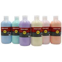 Assortiment 6 flacons 500 ml gouache pastel Pichon - Image principale