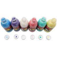 Assortiment de 6 flacons de 250 ml de  gouache acrylique nacrée pichon - Image 5