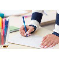 Stylo bille pointe moyenne rétractable “Soft Feel” Bic - bleu - Image 2