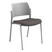 Chaise Kyos dos polypropylène gris assise tissu Sokoa - Image 4