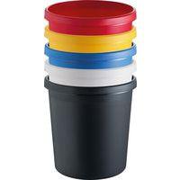 Corbeille ronde à papier en plastique - 45 L Noir - Image 2