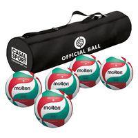 Lot de 5 ballons de volley Molten V5M5000 + sac de rangement - Image principale