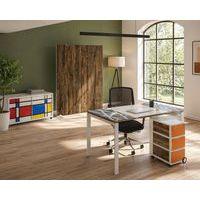 Caisson mobile Easy Office 4 tiroirs de rangements coloris blanc/orange - Image 4