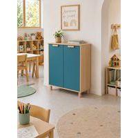 Meuble étagères Filou  avec portes sur pieds turquoise - Image 3