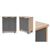 Meuble étagères Filou  avec portes à roulettes gris onyx - Image 3