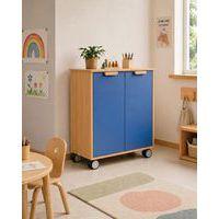 Meuble étagères Filou  avec portes à roulettes bleu delft - Image 3