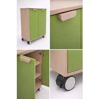 Meuble étagères Filou  avec portes à roulettes vert pomme - Image 4