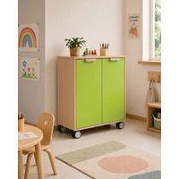 Meuble étagères Filou  avec portes à roulettes vert pomme - Image 2