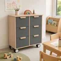 Meuble Filou  6 tiroirs sur roulettes gris onyx - Image 3