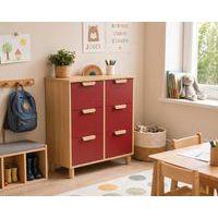 Meuble Filou 6 tiroirs sur pieds rouge cerise - Image 4