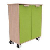 Meuble étagères Filou  avec portes à roulettes vert pomme - Image 3