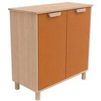 Meuble étagères Filou avec portes sur pieds orange de Sienne - Image 4