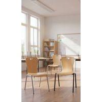 Lot de 6 chaises Narval piètement gris alu coque hêtre - Image 2