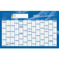 Lot de 10 Calendrier annuel horizontal - 65 x 43 cm - 13 mois - Bleu - Image principale
