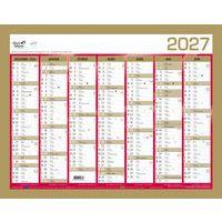 Calendrier mural banque - Or - 14 mois - 2027 - Quo Vadis - Image principale