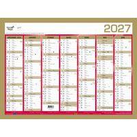 Lot de 10 Calendrier banque - Or - 55x40,5cm - Image principale